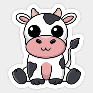 cute kawaii cow Sticker